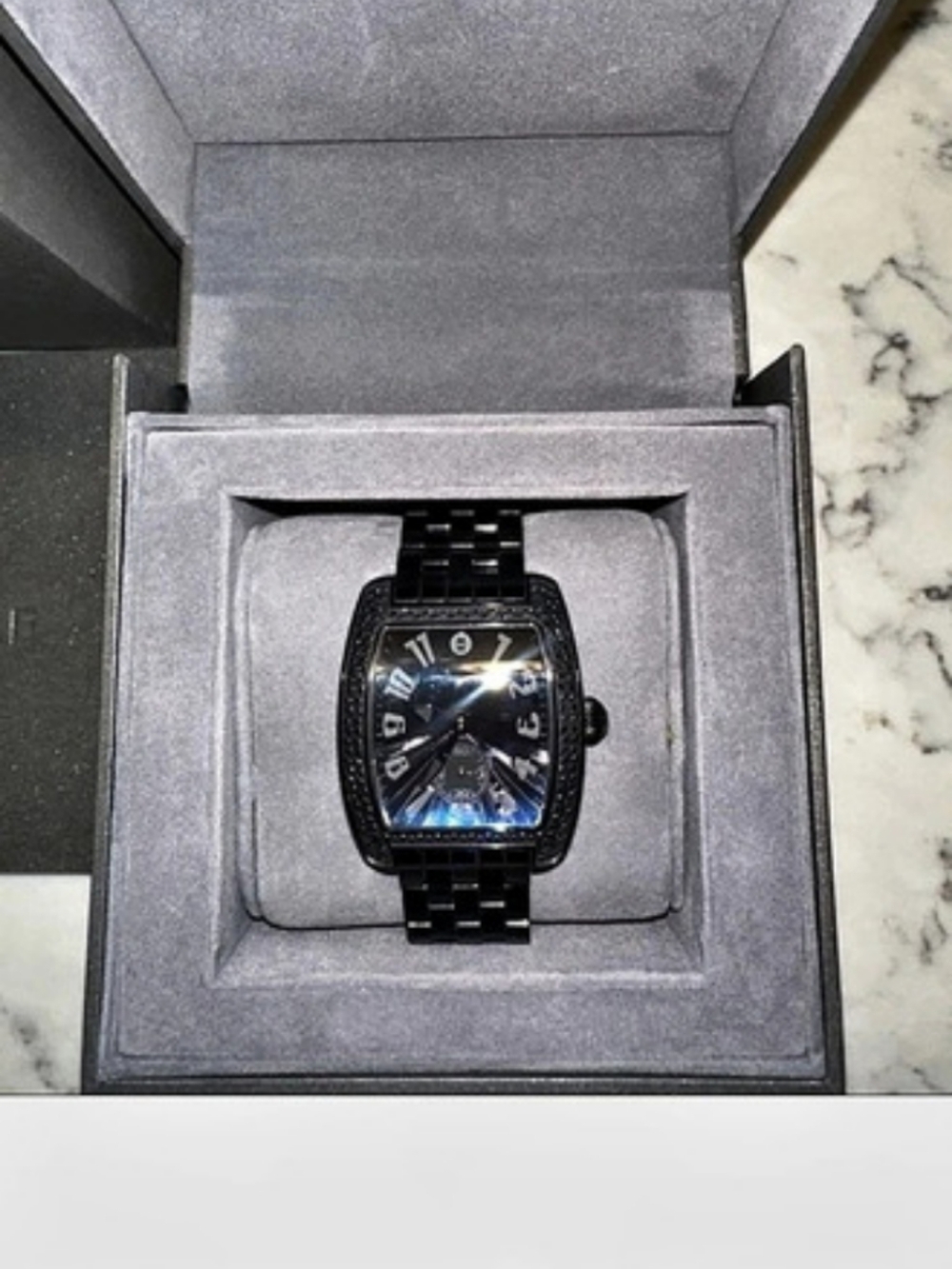 Michele Deco Madison Mid Diamond Noir Watch Black Watch